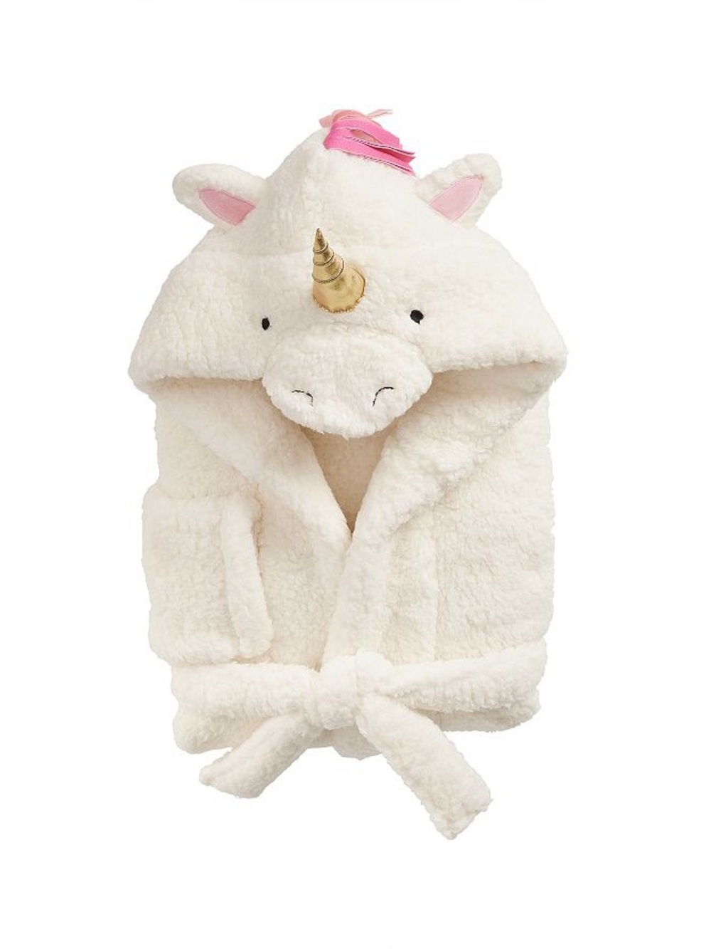 Pottery Barn Kids Unicorn Sherpa Robe White 4-6